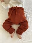 Hand knitted baby trousers baby joggers 0-6 months baby acrylic Cooper colour