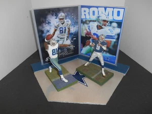 Terrell Owens + Tony Romo McFarlane Figures + Dallas Cowboys NFL Photo Display - Picture 1 of 4