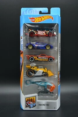 Hot Wheels 2019 5er Pacco Hw Metro FYL14 Nuovissimo Conf Zotic Bedlam Dozer Sky - Immagine 1 di 2