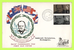 G.B. 1965 Churchill ordinary set on neat First Day Cover, Churchill cds - Picture 1 of 1