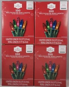 Holiday Time Incandescent Christmas String Light 21" Multicolor 100-Count 4 Pack - Picture 1 of 6