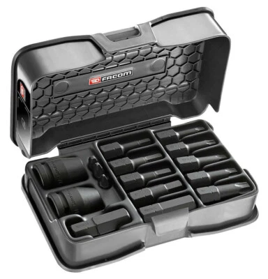Facom JHX.14A 14 Piece 3/8 Impact Bit Set Hex Torx Star Phillips In Case - Image 1 of 4