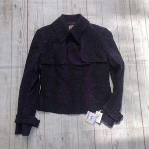 Ann Klein Women's Career Blazer Vintage Style Purple and Black size 6 NWT - Picture 1 of 7