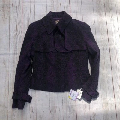 Ann Klein Women's Career Blazer Vintage Style Purple and Black size 6 NWT - Image 1 of 4