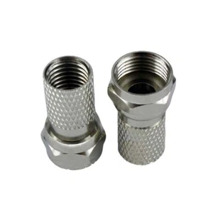 2Pcs RG6 F-Type F Male Twist-On Coax Coaxial Cable RF Connector Adapter Plug - Picture 1 of 3