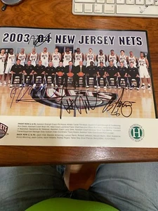 Foto rara firmada por el equipo de los New Jersey Nets 2003-04 en persona - Imagen 1 de 7