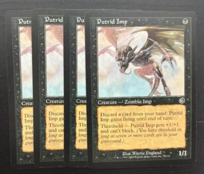 MTG 4X TORMENT PUTRID IMP NM MAGIC THE GATHERING COMMON CREATURE BLACK ENGLISH - Image 1 of 4