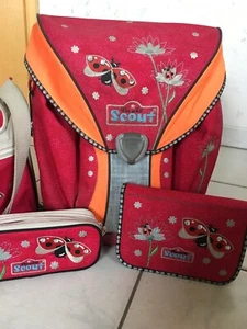 SCOUT EXCLUSIV Schulranzen Nano MARIENKÄFER Glitzersteine Blumen bestickt NP220€ - Bild 1 von 6
