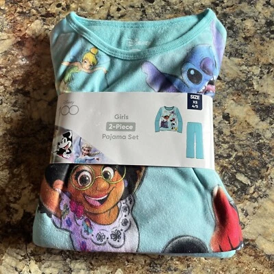 Новый в упаковке - девочек DISNEY 100 2 изделия пижамы комплект - размер XS (4/5) - Изображение 1 из 2