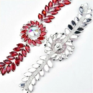 1x Crystal Applique Trimming Rhinestone Chain Bridal Wedding Costume Shoes - Picture 1 of 16
