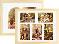 11x14 Collage Picture Frames Natural Wood 5 Opening frames with Acrylic Plexigla