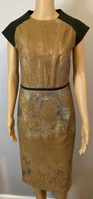 Vestido Vaina EDELINE LEE Cobre Metálico Talla 6 Foto 1 de 4