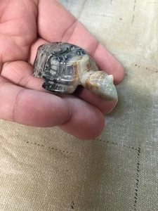 Impresionante talla fetiche de tortuga y ojos turquesa nativos americanos Zuni #134 - Imagen 1 de 12