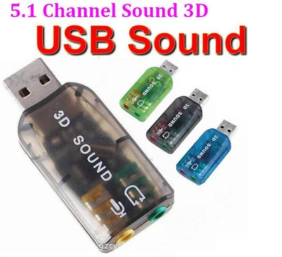 5.1USB to 3.5mm mic headphone Jack Stereo Headset 3D Sound Card Audio Adapter PC - Image 1 of 4
