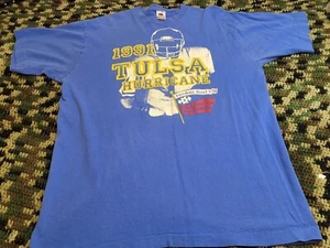 Vintage Tulsa hurricane 1991 FREEDOM Bowl XL blue short sleeve graphic print - Picture 1 of 6