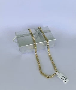 Women Chain Necklace Greek Key 14K Gold Plated Oro Laminado - Picture 1 of 4