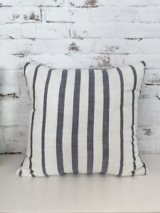 Pottery Barn 22”x22” Leandra Striped Reversible Indoor/Outdoor Pillow, Ink, NEW