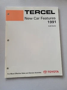 1991 Toyota Tercel EL42 Series New Car Features Manual Guide Book Instructions - Picture 1 of 3