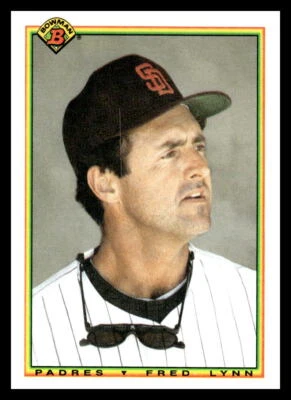 1990 Bowman #216 Fred Lynn   San Diego Padres  Baseball NM - Image 1 of 2