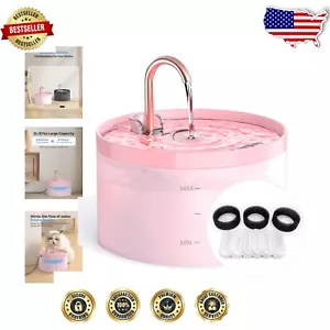Pink Cat Water Fountain with LED Light - Easy-Clean, Super Quiet 2L Capacity - Picture 1 of 14