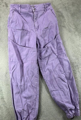 Pantalones de mezclilla Forever 21 para mujer cargo mediano globo holgados patinador púrpura tiro alto 28x26 Foto 1 de 4
