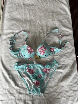 S Oliver Bikini Größe 38 Cup AA   Bügel In Türkis Bund NEU - Bild 1 von 4