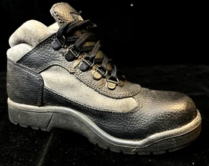 Timberland Kid's HIKING BOOTS Size 4.5 Youth Black & Gray Leather + Nylon - Picture 1 of 13