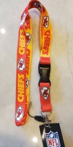 KANSAS CITY CHIEFS LLAVERO CORDÓN CON HEBILLA DESMONTABLE NUEVO CON ETIQUETAS - Imagen 1 de 2