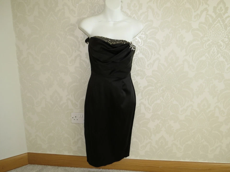 BEAUTIFUL BLACK KOOKAI DRESS WITH DIAMANTE CHRISTMAS OCCASION FLARE SIZE 10 - Image 1 of 1
