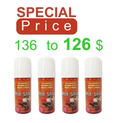 4x100 ml. Rot Stop Tratar Pudrición e Infección Fúngica de Goldfish Carpa Rastreo NO Foto 1 de 4