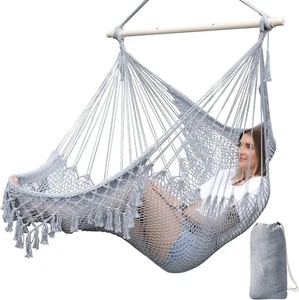 Chihee Hammock Chair Super Large Hanging Chair Soft-Spun Cotton Rope Weaving - Picture 1 of 8