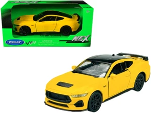 Ford Mustang GT 5.0 2024 Yellow C Welly 1/25 Diecast Model - Picture 1 of 5