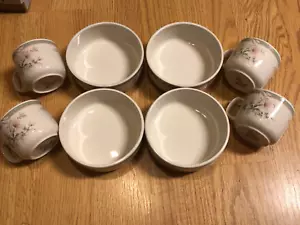 EXC Noritake Ireland Misty Isle 9159 DEERFIELD (4) Cereal Bowls, (4) Coffee Cups - Picture 1 of 6