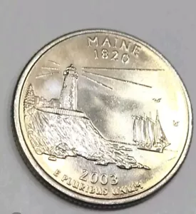 2003-D Maine State Quarter Off-Center Strike, Double Die Reverse. - Picture 1 of 15