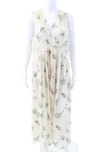 Seventy Womens Floral Embroidered Latrice A Line Sun Dress Beige Green Size 8 - Picture 1 of 6