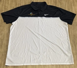 NIKE Indianapolis Motor Speedway Dri-Fit Polo Shirt Men's 2XL Golf White - Picture 1 of 11