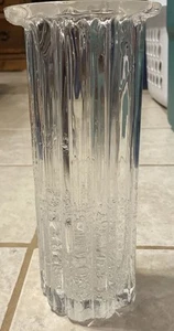 Norway Hadeland Atlantic Ribbed Vase Internal Bubbles Willy Johannson 10 1/2" - Picture 1 of 12