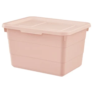 IKEA SOCKERBIT Aufbewahrungsbox mit Deckel - rosa Kunststoff Organizer Eimer 38x25x15cm - Bild 1 von 5