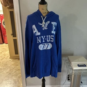 American Eagle Long Sleeve Hoodie Blue Sz 3xl Pre Owned - Picture 1 of 5