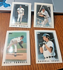1986 Topps Glossy MLB Leaders Detroit Tigers Mini Team Set 4 cards Morris Evans - Picture 1 of 1