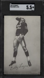 1948 W468 Exhibits Football BOBBY LAYNE Detroit Lions SGC EX+ 5.5 - Picture 1 of 2
