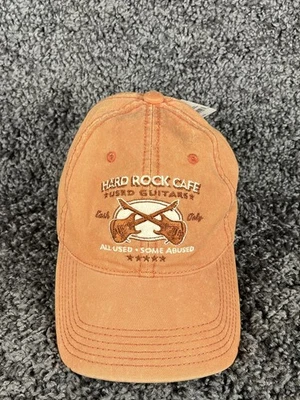 VTG Y2K Hard Rock Cafe Strap Back Classic Dad Hat Cap Gatlinburg Orange - Image 1 of 4