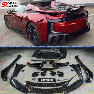 Kits de carrocería de alerón labial de parachoques delantero trasero para BMW i8 14-20 fibra de carbono forjada Foto 1 de 4
