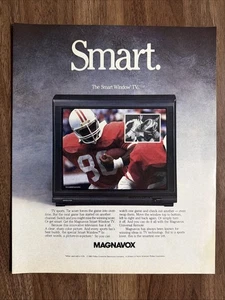 Magnavox Smart Window TV Print Ad Electronics Television Football Sports  - Picture 1 of 4