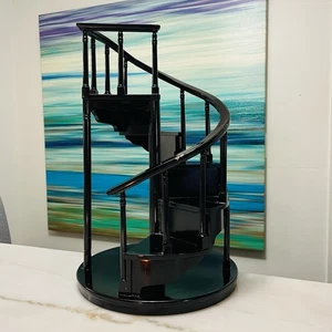 Byers Choice LTD Spiral Staircase Display 23” Vintage Authentic Wood Stand Black - Picture 1 of 15