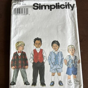 Simplicity Pattern 8442 Toddlers’ Jacket,Vest,Pants& Shorts Sz 2,3,4 - Picture 1 of 3