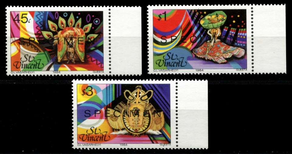 St. Vincent 1984 • Sc# 744-746 • Carnival • specimen 3 v. MNH (US-0450) - Image 1 of 1
