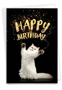 1 Birthday Card with Envelope - Cat-Sent Greetings Pet C6112ABPG - Picture 1 of 6
