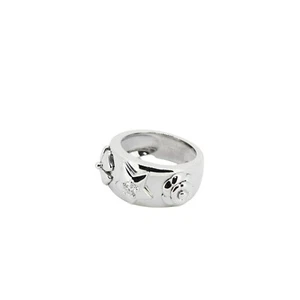 CHANEL Three Symbols Camellia Star K18WG 1P Diamond J1520 No. 9 Women Acc... - Picture 1 of 7