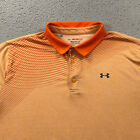 Under Armour Playoff Polo Shirt Mens 3Xl Golf Heatgear Geometric Orange